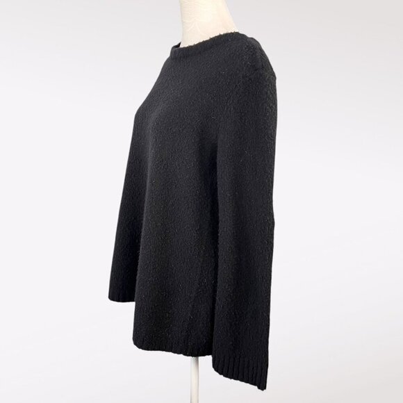 Inhabit Black Wool & Cashmere Blend Sweater Lightweight Relaxed Fit Large - Picture 4 of 10